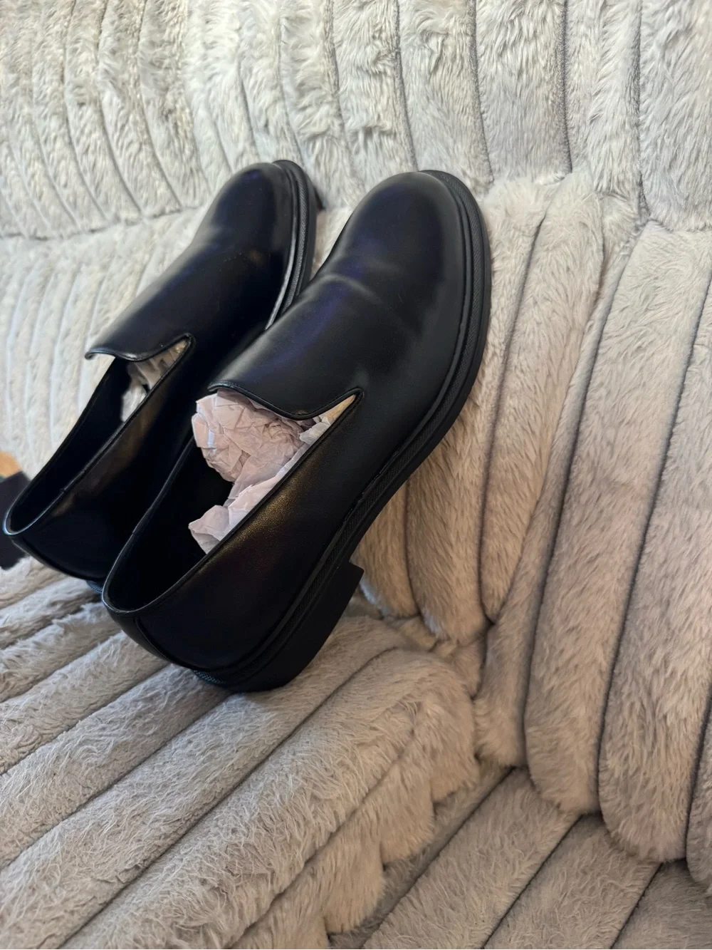Zara Black Leather Slip-On Men’s Loafers